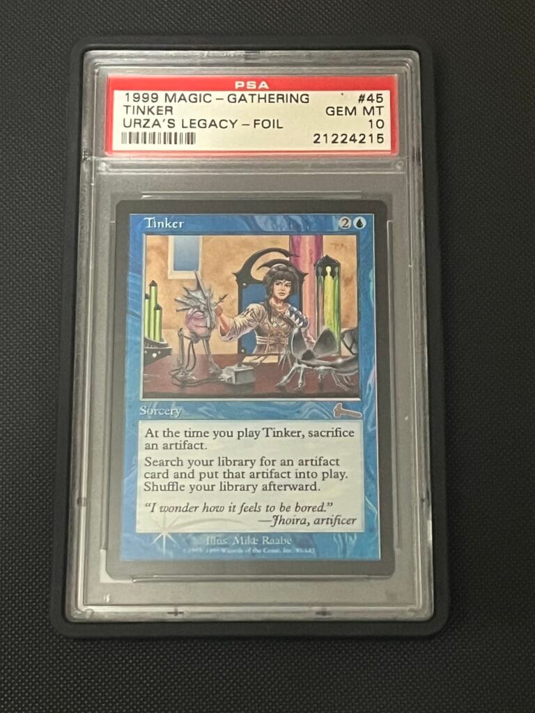 Tinker foil card from Urza’s Saga graded PSA 10