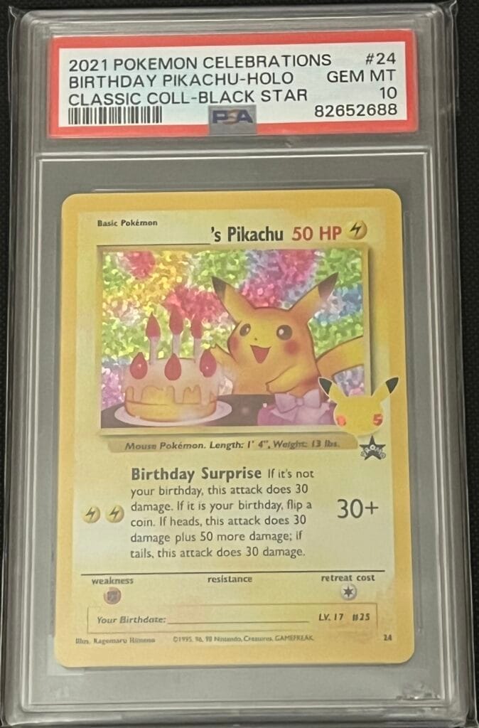 PSA 10 Birthday Pikachu 2021 Black Star Promo slab